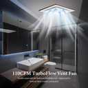 Orsong Bathroom Exhaust Fan 10" Panel Ultra Quiet without Light(8x8 Mount), 110CFM, 4" Duct for Bathroom/Garage/Home
