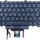 Laptop Keyboard,Latin Spanish,Backlit Keyboard,No Keyboard Trim,Compatible with DELL Latitude 5400 5401 5410 5411 7400 7410 Series Laptop,Dual Pointing