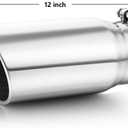 A-KARCK Exhaust Tip 4" Inlet, Polished Bolt On 4" Inlet 5" Outlet 12" Long Stainless Steel Muffler Tip Protect Tailpipe