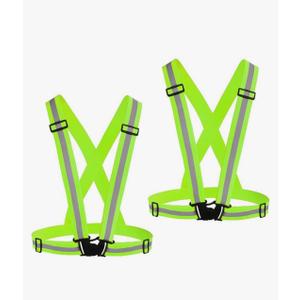 Reflective Vest Running Gear 2Pack, High Visibility Adjustable Safety Ves for Night Cycling, Hiking, Jogging, Dog Walking