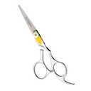Equinox Professional Razor Edge Series Barber Hair Cutting Scissors - Japanese Stainless Steel Salon Scissors - 6.5 Overall Length - Fine Adjustment Tension Screw - Premium Shears for Hair Cutting (6.5 Inch, Silver)