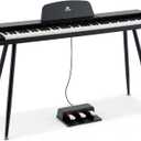MUSTAR 88 Key Piano Keyboard for Beginners, Semi Weighted Electric Piano Keyboard 88 Keys, Portable Digital Piano 88 Key Weighted with 3-Pedal Unit, Built-In Speakers, USB/MIDI Connecting (Black), Full