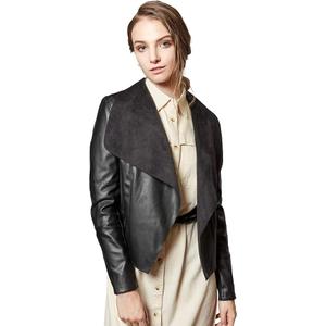 Escalier Women Large Lapel Loose X-Large Size Pu Leather Jacket Ladies Short Jacket