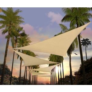 Amgo 18' x 18' x 18' Beige Triangle Sun Shade Sail Outdoor Canopy Awning,UPF50, AGTAPT18, Water & Air Permeable, Commercial Standard Heavy Duty