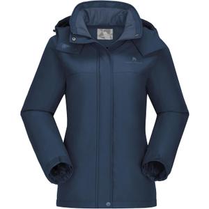 CAMEL CROWN Women's Ski Jacket Winter Snow Coat Warm Fleece Mountain Waterproof Female Jacket Snowboarding jackets (Blue, M)