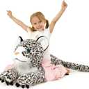 MaoGoLan 47” Snow Leopard Stuffed Animal for Kids Girls - Giant Stuffed Leopard Cheetah Plush Toy Big Large Tiger Safari Stuffy, Mothers Day Valentines Birthday Gifts Baby Shower Party Decor