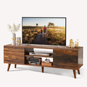 WLIVE TV Stand for 65 Inch TV, 58 inch Entertainment Center with 2 Storage Cabinets, Media Console for Living Room, Bedroom and Office, Black