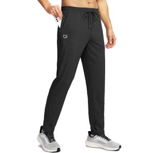 G Gradual Mens Sweatpants Zipper Pockets Tapered Track Athletic Slim Fit Pants for Running, Exercise, Workout (Medium)