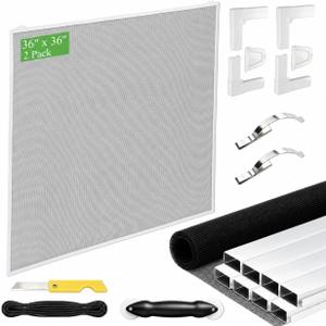 36" x 36" Window Screen Kit, 2-Pack Metal Frame Set, White