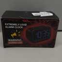 Extra Loud Alarm Clock: 115dB Dual Alarms and 6 Unique Alarm Sounds for Heavy Sleepers - Adult Students for Bedroom On-Time Wake-Ups - Blue Digits