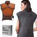 Heating Pad for Back and Period Pain Relief, for Shoulders, Abdomen & Waist, 6 Heat Levels & 4 Timer Settings, Moist/Dry Heat Option, Machine Washable, Christmas Gift for Both Guys and Girls (35in*35in)