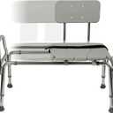 DMI Tub Transfer Bench and Shower Chair with Non Slip Aluminum Body, FSA Eligible, Adjustable Seat Height and Cut Out Access, Holds Weight up to 400 Lbs, Bath and Shower Safety, Transfer Bench