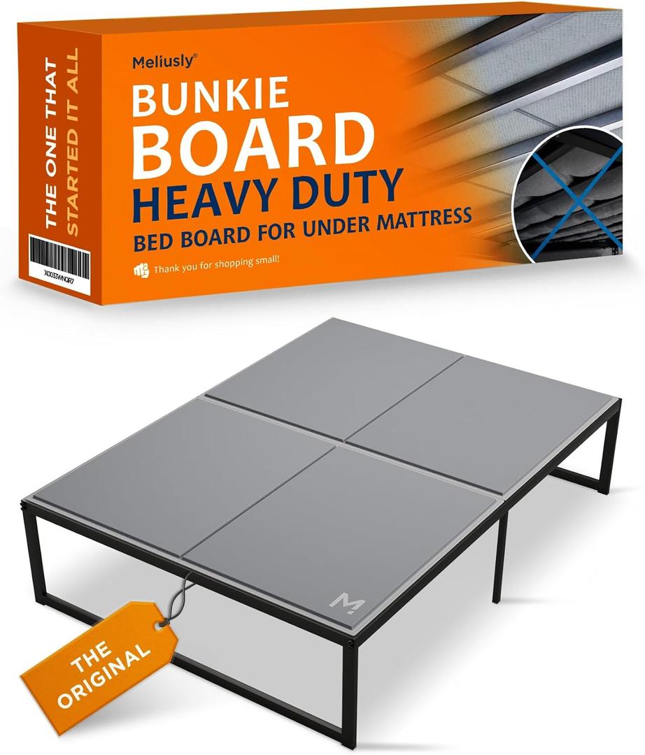 Meliusly Heavy Duty Bunkie Board Full Size (54x75) - Non-Slip Breathable Bed Support Board for Slatted Bed Frame, Anti-Sag Under Bed Support, Noise Minimizing Moisture Resistant Bed Board