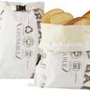 Reusable Bread Bags for Homemade Bread, Removable Cotton Beeswax Bags for Bread, 13 * 17in Sourdough Bread Bags for Homemade Bread, 2PCS XL Bread Storage Bag Wraps for Keeping Loaf Fresh and Freezer