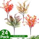 Geosar 24 Bundles Fall Artificial Flowers Artificial Outdoor Flowers UV Resistant Yellow Orange Flowers Faux Flowers Decorations Fake Plants for Autumn Home Porch Wedding Garden Decor