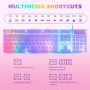CHONCHOW LED Gaming Keyboad and Mouse Combo, Transparent RGB Rainbow Backlit Keyboard, 104 Keys Anti-ghosting USB Wired Silent Keyboard, 7 Color RGB Gaming Mouse for PC Laptop Xbox PS4 Gamers and Work