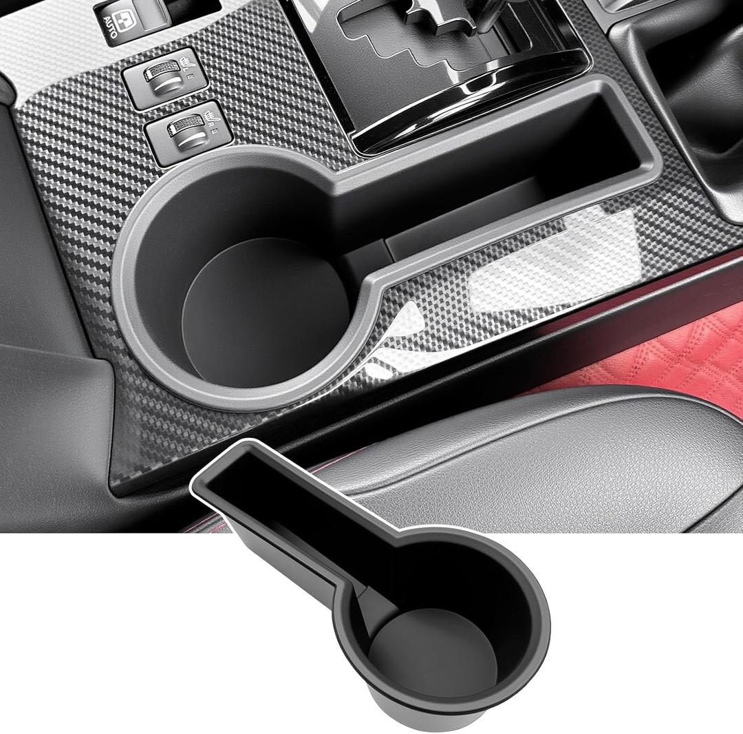 Upgrade Cup Holder Insert for 2014-2024 Toyota 4Runner Center Console Cupholder Coaster Liner Replaces Mat for 4 Runner Interior Accessories Black(Center Console Rear, 1PCS)