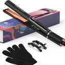 MiroPure Flat Iron Hair Straightener, 1 Inch Titanium Plates Hair Straightener with 15S Heat-up, Professional MCH Ceramic Negative Ion Hair Iron Dual Voltage for Women Hair with Auto Shut-Off (Black)