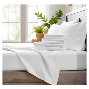 Bamboo Bay 6 Piece King Size Sheet Set, 100% Viscose Made from Bamboo, Breathable, Ultra Soft Cooling Bed Sheet for Hot Sleepers, Beddings with Deep Pockets Fit 16" Mattress, White