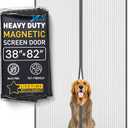 Flux Phenom Magnetic Screen Door Mesh 38x82 Inch – Easy Install, Strong Magnet Strength, Self-Sealing Mesh, Pet Tested, Hands-Free Entry, Doors Screen Magnetic Closure, Keeps Bugs Out - Gray