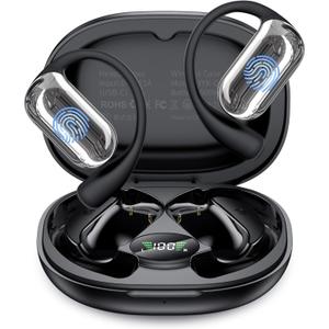 AI Translation Earbuds Real-Time, 144 Languages & Accents,3-in-1 Open Ear Wireless Earbuds with Charging Case, Compatible with iOS & Android, Ideal for Travel, Business, LearningSatin Black