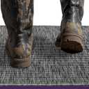 DEXI Dirt Trapper Door Mat, 31x48 Washable Doormat, Dirt Resistant and Absorbent, Easy Clean Low-Profile Floor Rugs for Entryway, Front Door, and Inside Entrance, Dark Grey