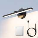 MantoLite LED Vanity Lighting Fixtures, 16inch Wall Mounted Plug in Light Fixtures Bathroom Over Mirror Lamp Modern Home Bedside Wall Picture Lamps Sconces, 12W 3000K Gallery Wall Light