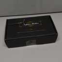 Wican Guest Towel Holder Tray for Bathroom, Oak and Iron Napkins Holder for Powder Room Dinning Table Wooden Basket for Disposable Paper Hand Towels Gold and Black (9.06 x 5.51 x 2.56 inchs)