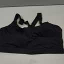 RUNNING GIRL High Impact Sports Bras for Women, Racerback Adjustable Straps Sports Bras for Women with Sewn in Pads (Large, Jet Black)