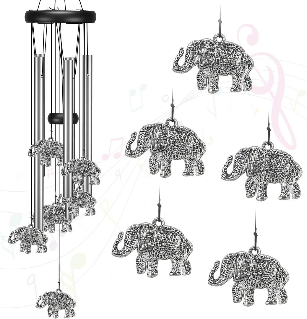 Virekm Windchimes Outdoors Clearance, Mom Wind Chime for Outside Sympathy Wind Chimes for Patio Decoration, Garden Decor. Zen Garden Decor Elephant