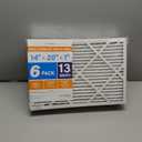 LotFancy 14x20x1 Air Filter MERV 13 6-Pack, Actual Size: 13.75"x19.75"x0.75", Electrostatic Pleated HVAC Furnace Air Filter, Captures Pet Dander Smog Smoke