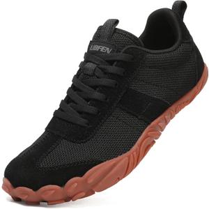UBFEN Sneakers Barefoot Shoes for Womens Mens Minimalist Trail Running Hiking Comfortable Walking, Size 39 (Z Black)