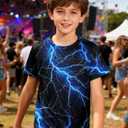 uideazone Boys Girls 3D Graphic Printed T-Shirt Crewneck Short Sleeve Tees 6-14 Years (9-12 Years)