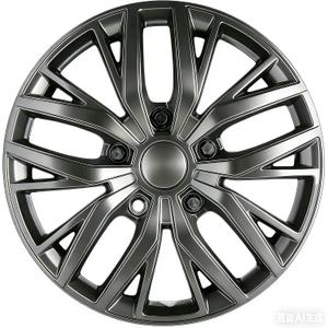 16-Inch ABS Hubcaps with Steel Rings & Adjusters, Patented Design, Universal Fit, Set of 4 Wheel Covers (Gunmetal Grey)