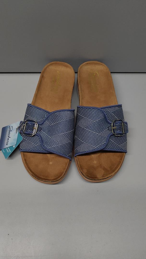 Skechers Relaxed Vegan Sandal Denim Black Size 8