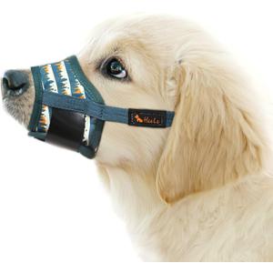 HEELE Dog Muzzle,Soft Nylon Muzzle Anti Biting Barking Chewing,Air Mesh Breathable Drinkable Adjustable Loop Pets Muzzle for Small Medium Large Dogs 4 Colors 4 Sizes (P-Green Valley, L)