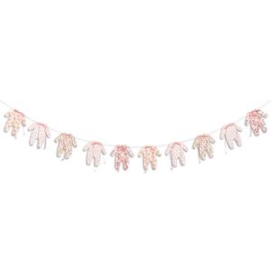 Flower Baby Shower Bow Banner - Baby in Bloom Garland, Baby Shower, Birthday, Anniversary, Gender Reveal Party Decoration Supplies, Floral Baby Clothes Banner Photo Shoot Background Props