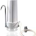 NU Aqua Countertop Water Filter System - 1 Stage w/Chrome Faucet - Over The Counter Top Drinking Water Purifier Filtration & Dispenser for Kitchen Sink - 120-Day Trial - Filtros de Agua para Tomar