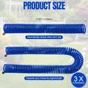 Therwen 100 ft Recoil Garden Hose, Self-coiling Lightweight Water Hose with 3/4'' Brass Connector and 8-pattern Spray Nozzle, Kink-free Spiral Hoses for Rv, Boat, Balcony and Car Washing