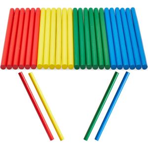 24 Pack Bulk Rhythm Sticks for Kids, 12 inches Wooden Lummi Stick Music Toys, Classroom Preschool Percussion Instruments, 4 Colors