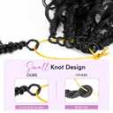 8 x Boho Box Braids Crochet Hair for Black Women 12 Inch Micro Pre-Looped Style, 4 Culrs Goddess Box Braids Crochet Hair with Curly Ends (12 Inch, 1B)