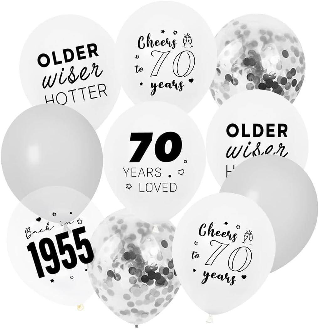 70th Birthday Balloons 30PCS Silver White Birthday Balloons for Men or Women in Birthday Party Decoration