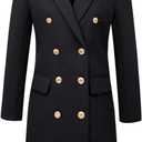 IDEALSANXUN Womens Fall Winter Wool Coats Double Breasted Midi Peacoat Trench Coats Small