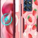 for Moto G Stylus 2025 Case - Compatible with MagSafe Women Cute Girls Magnetic Phone Cover Girly Kawaii Strawberry Heavy Duty Shockproof Design for Motorola Moto G Stylus 5G 2025 Cases