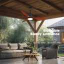 42" Outdoor Ceiling Fan, IP65 Waterproof Gazebo Fan with Light, Remote Control6 Speeds3CCT, Plug in Ceiling Fan with Adjustable Hanging Rod for Patio, Porch, Canopy (8985-Black)