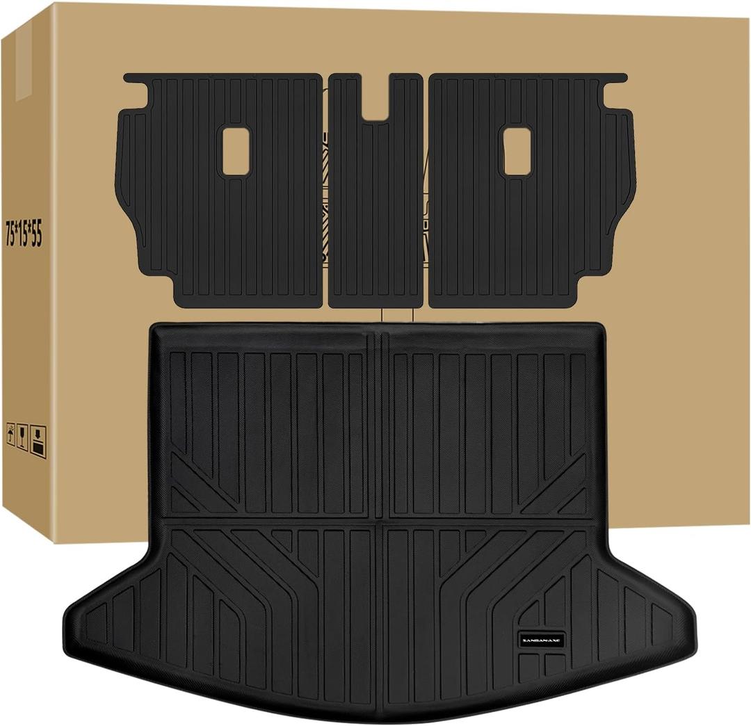 Cargo Mat & Backrest Mats for 2023-2025 Mazda CX-5 - TPE Trunk Liner with Rear Backrest Protection, Custom Fit, All Weather Waterproof for Mazda CX-5 Accessories