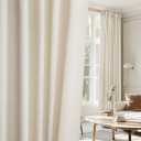NICETOWN Flax Sheer Linen Curtains for Living Room 95 inch Long 2 Panels, Rod Pocket & Back Tab Semi Sheer Drapes Privacy Added with Light Filtering for Bedroom/Living Room, Natural, W55 x L95