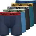 PUMA Boys' 5 Pack Performance Boxer Briefs, L, 12-14