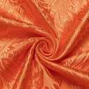 DiBanGu Silk Mens Dress Shirts,Woven Paisley Long Sleeve Button Down Shirt for Men Casual Regular Fit Shirts Wedding Party (Orange, XL)