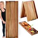 Teenyyou 36"x 12" Extra Large Ottoman Tray with Handle Acacia Wooden Charcuterie Board Serving Cheese Boards Tray Oversized Coffee Table Rectangle Supplies for Tea Kitchen Food Beverage Fruit Snack